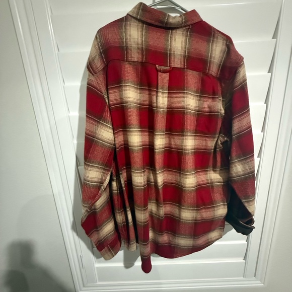 Orvis Red and Cream Plaid Shirt Heavyweight Flannel XL - Picture 8 of 8